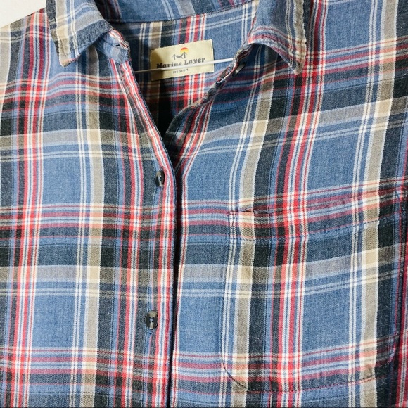 Marine Layer Medium Top Button Down Plaid - Picture 3 of 8
